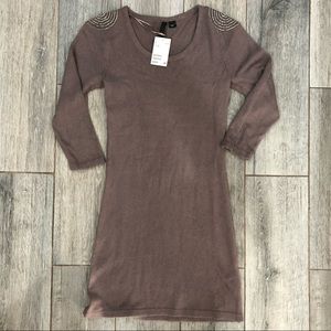 NWT Gorgeous Taupe Sweater Dress W/ Bead Detail